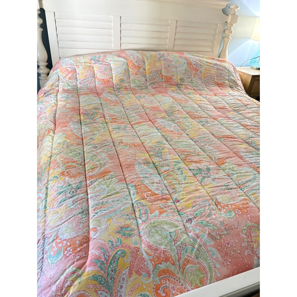 Ralph Lauren Jamaica Coral Paisley Full queen comforter